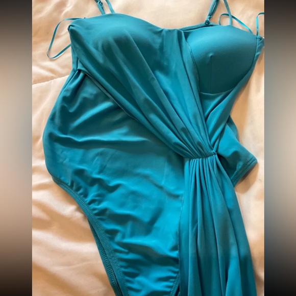Zara blue bodysuit with drape - Picture 3 of 3
